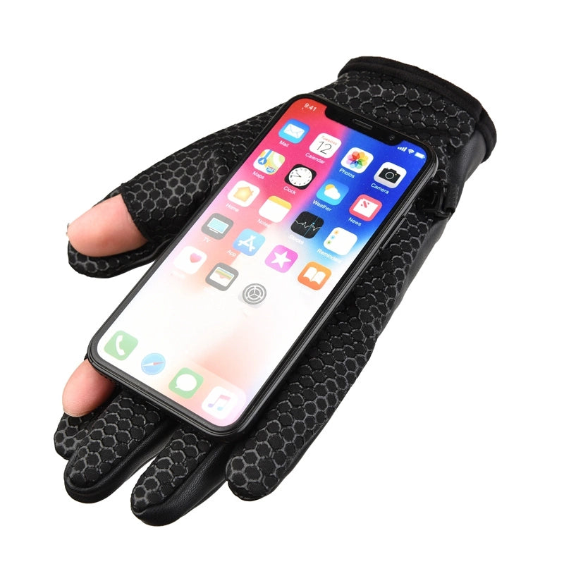 Men's insulated, anti-slip telephone gloves - black_3