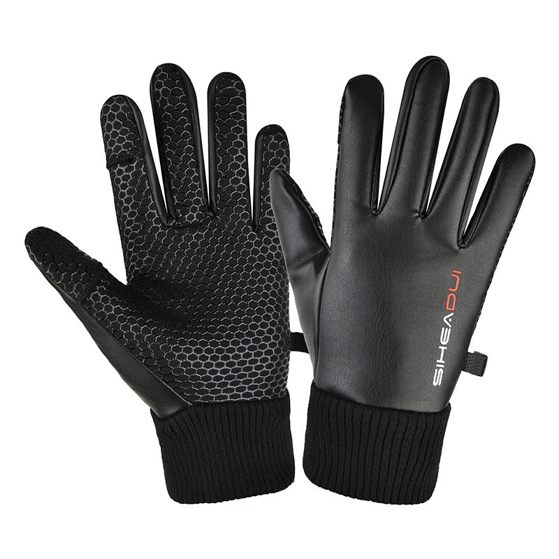 Men's insulated, anti-slip telephone gloves - black_0