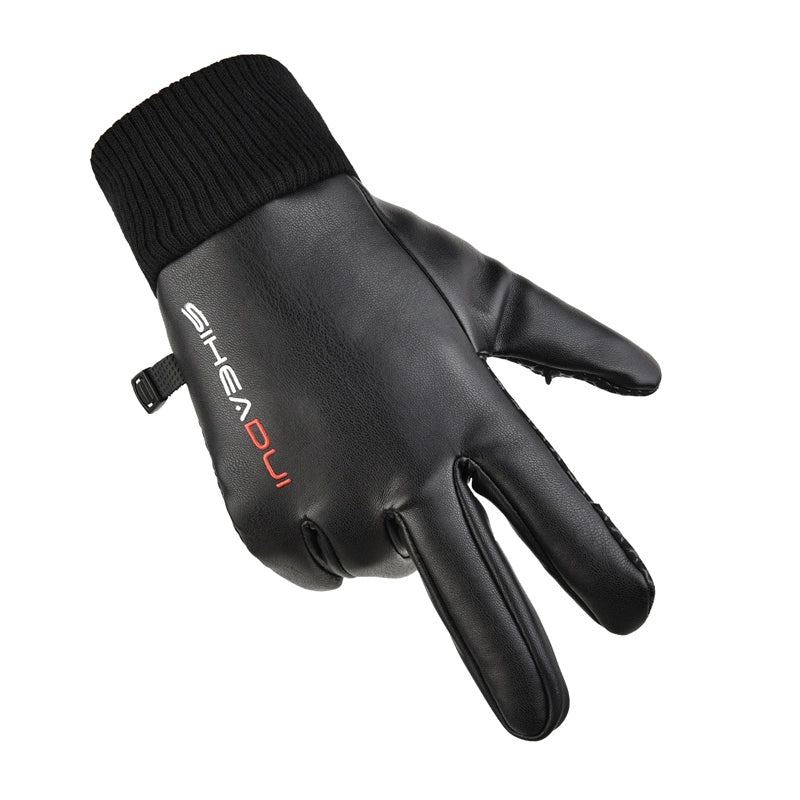 Men's insulated, anti-slip telephone gloves - black_1