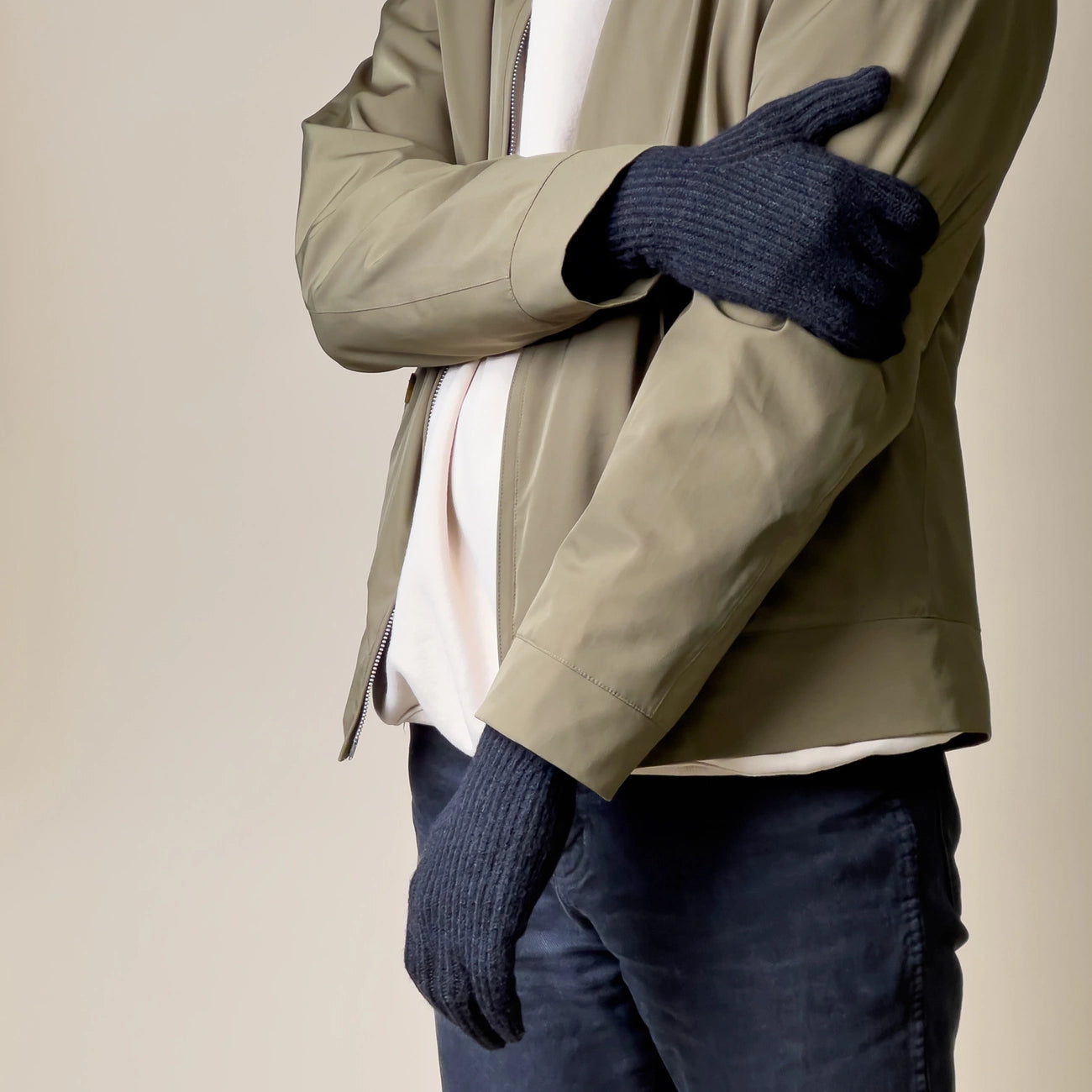 Braided telephone gloves with cut-outs for fingers - black_5