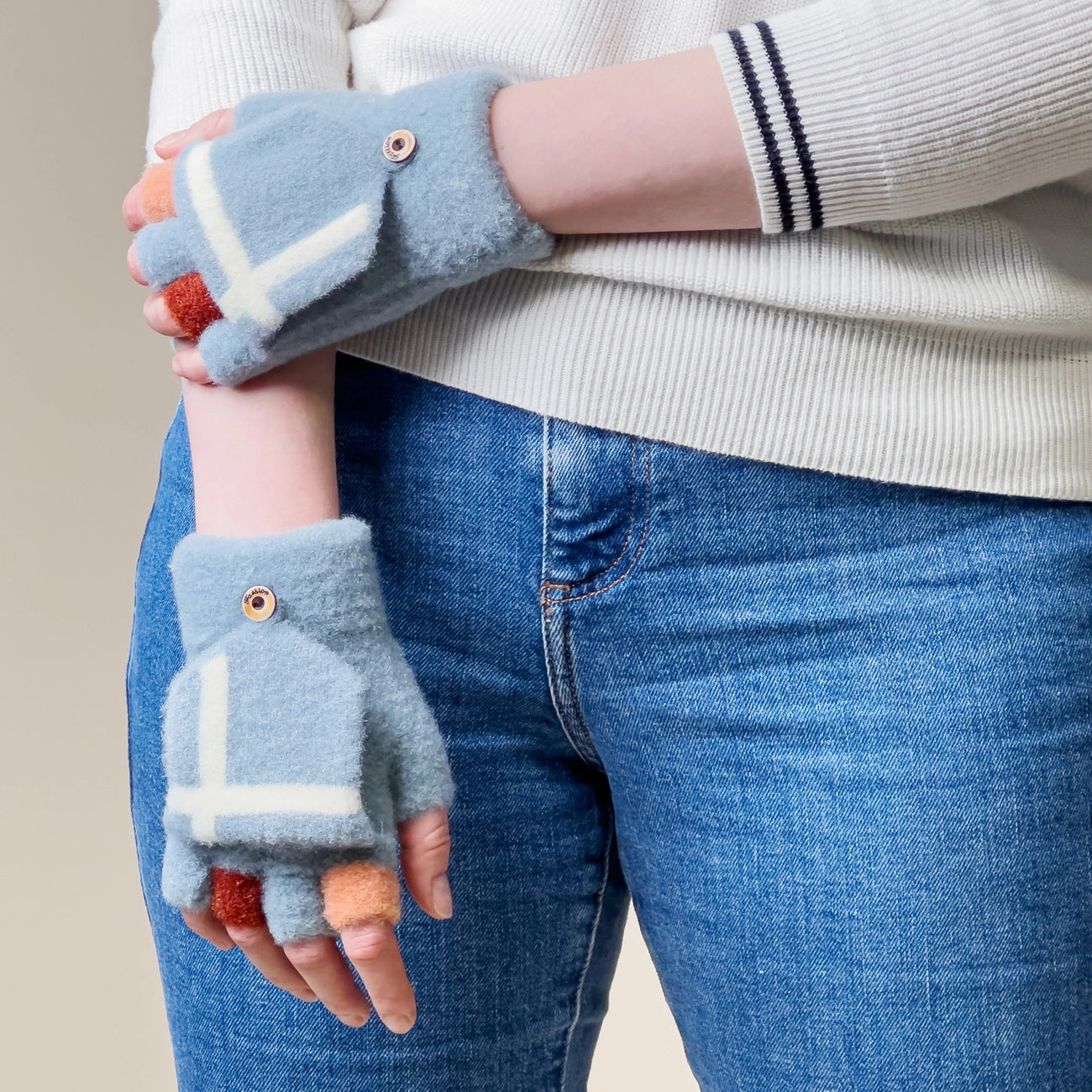 Women's/children's winter telephone gloves - blue_6