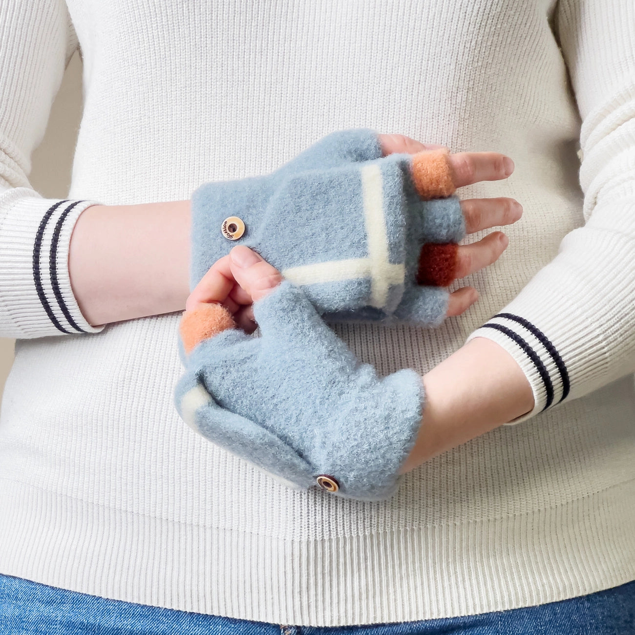 Women's/children's winter telephone gloves - blue_4