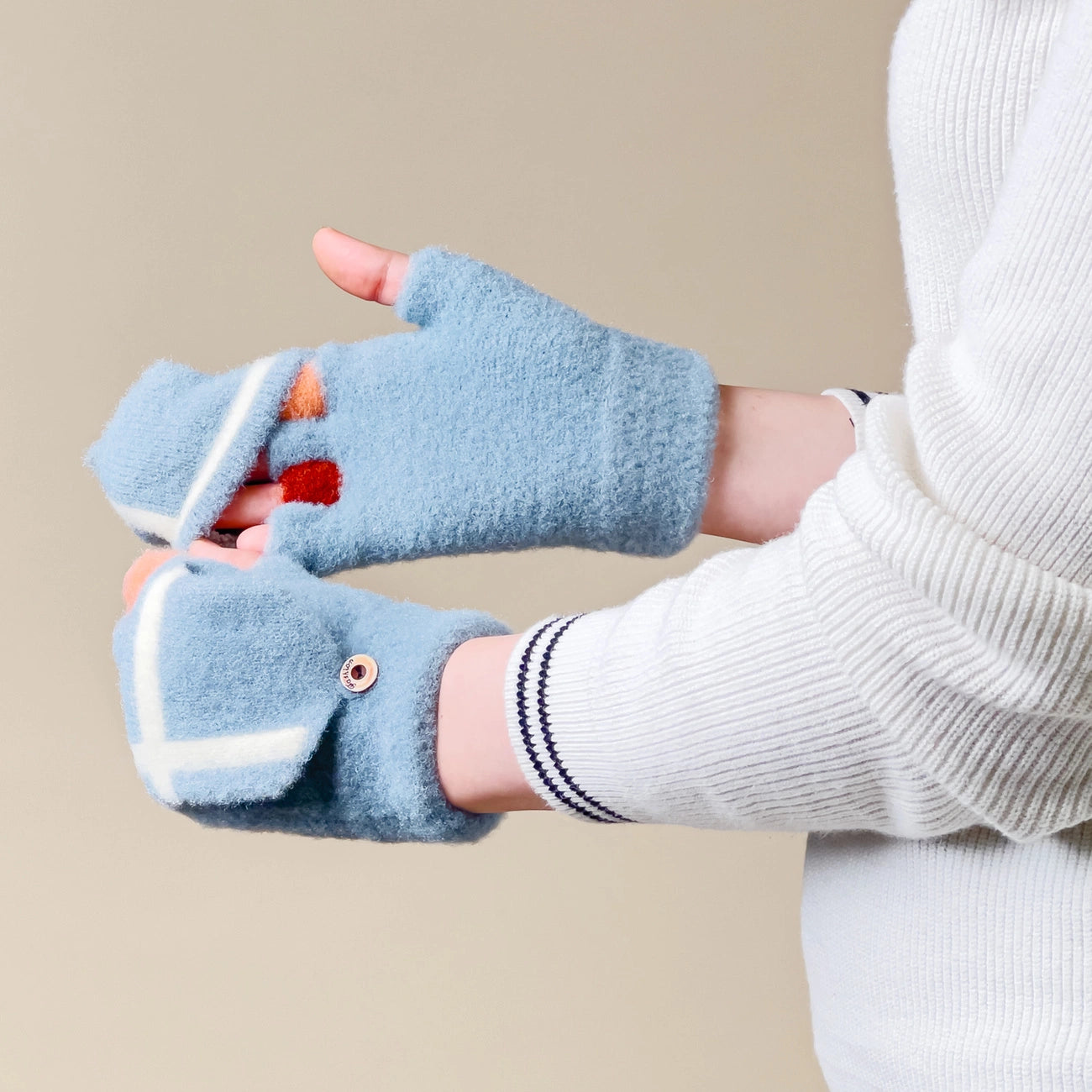 Women's/children's winter telephone gloves - blue_5