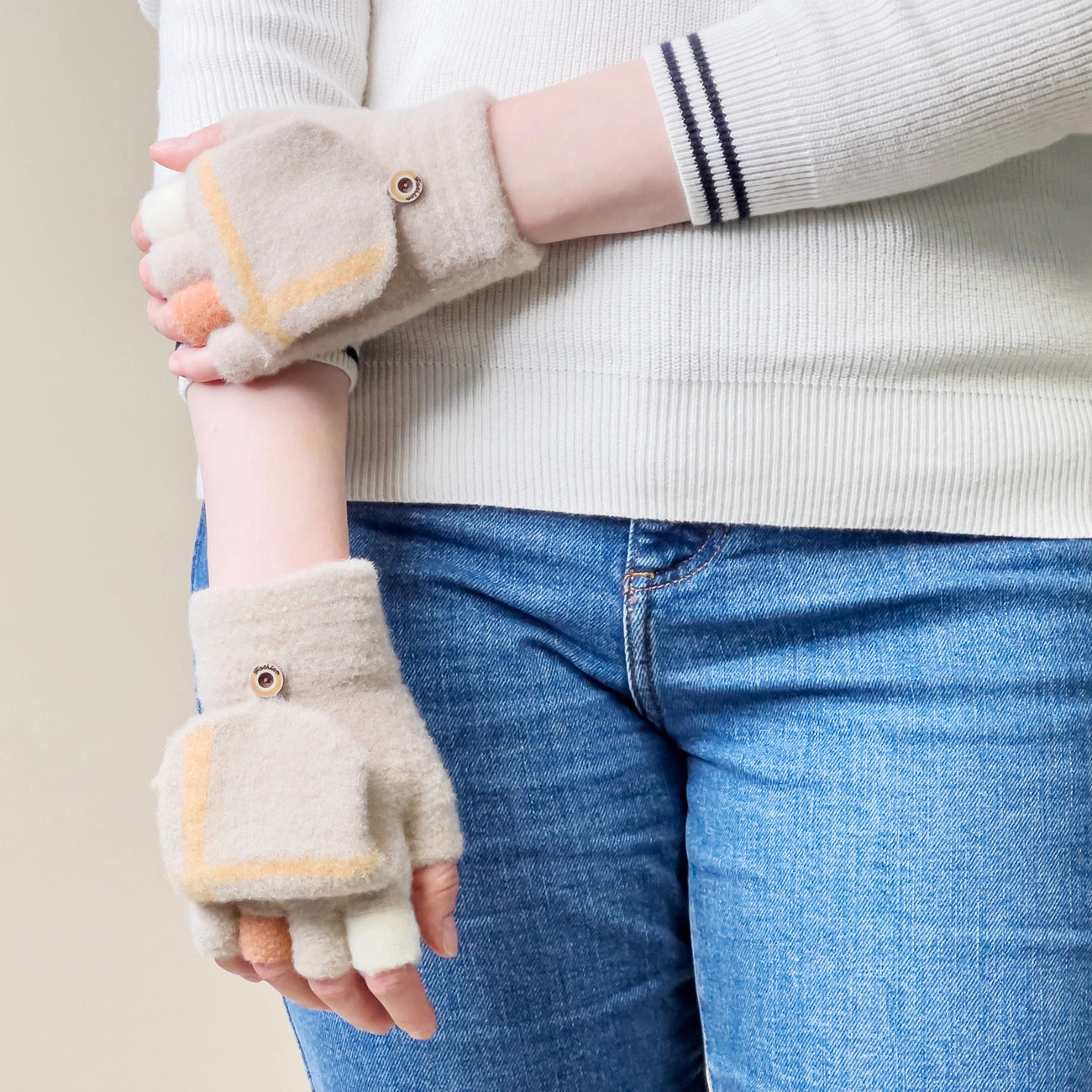 Women's/children's winter phone gloves - white_5