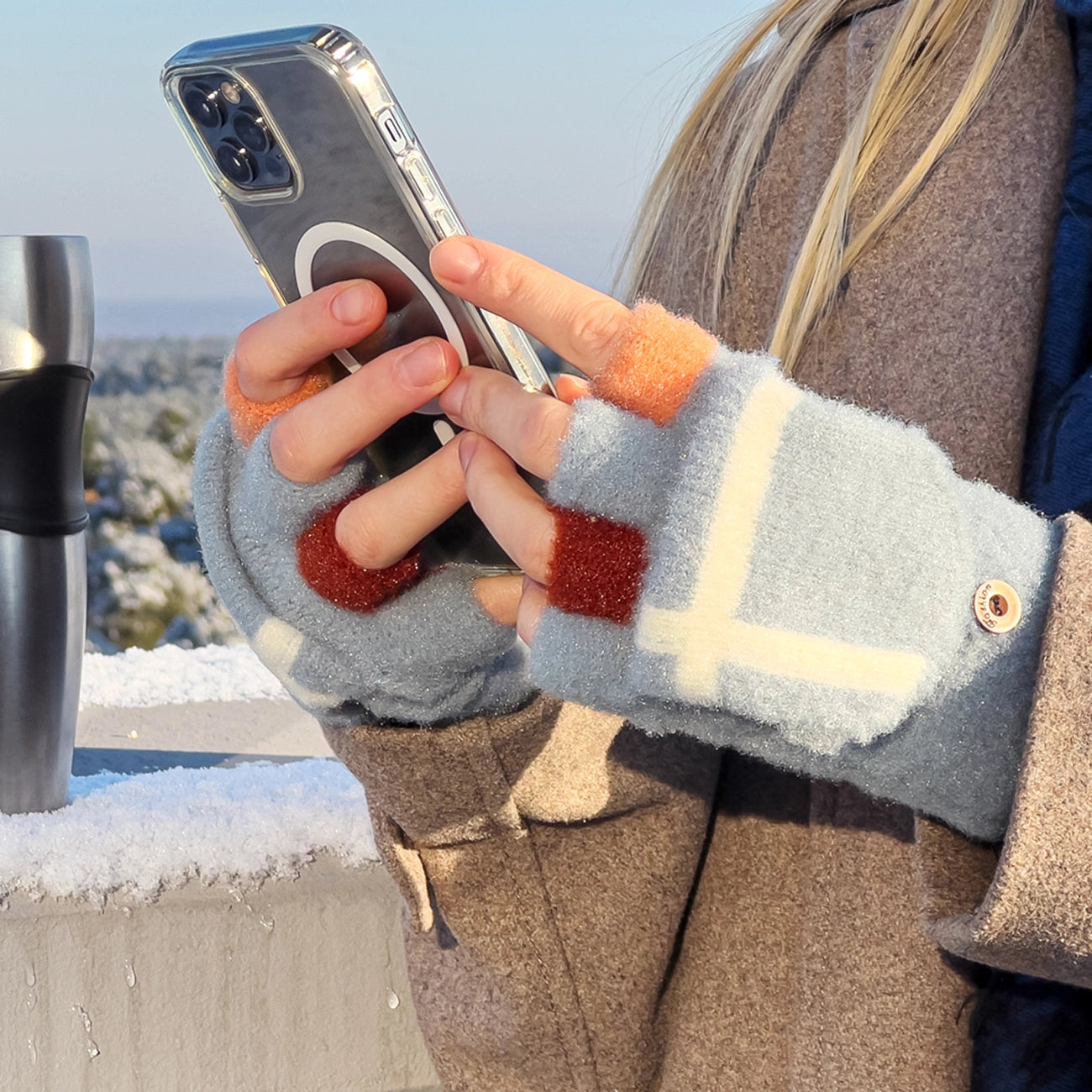 Women's/children's winter phone gloves - gray_7