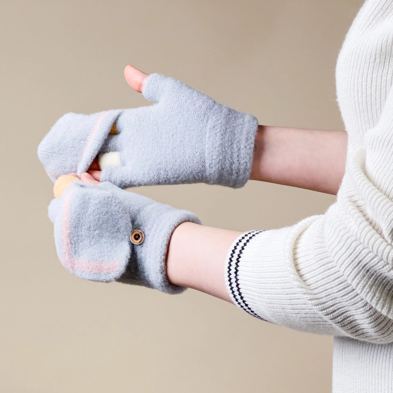Women's/children's winter phone gloves - gray_5