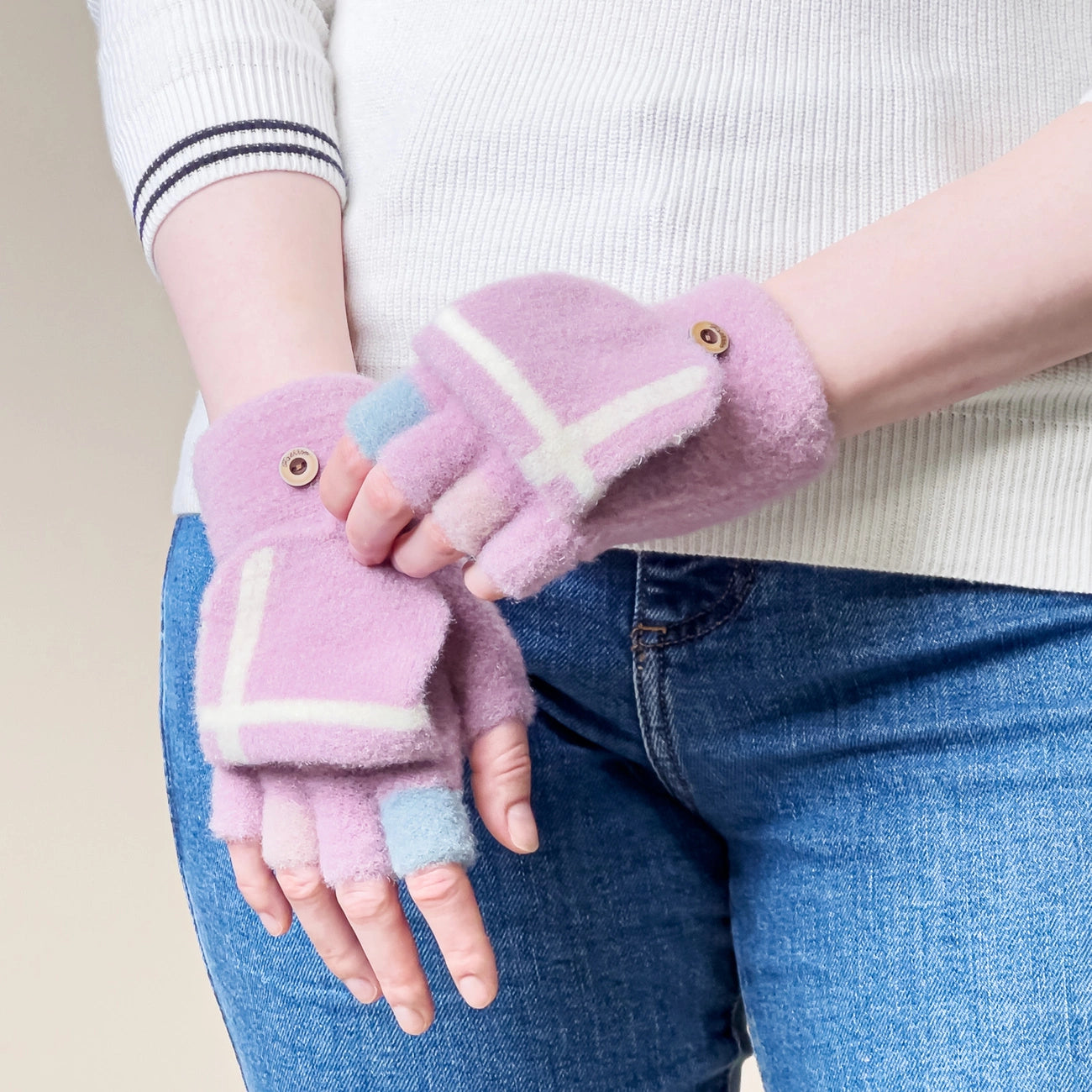 Women's/children's winter telephone gloves - pink_4