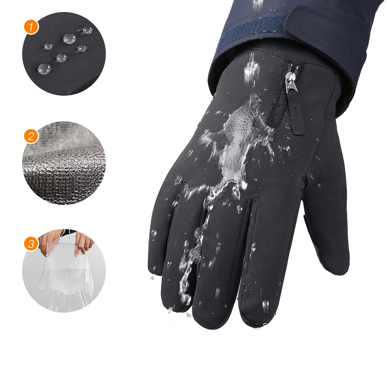 Anti-slip winter phone sports gloves (size L) - black_2
