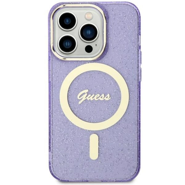 Guess GUHMN61HCMCGU iPhone 11 / Xr 6.1" purple/purple hardcase Glitter Gold MagSafe_0