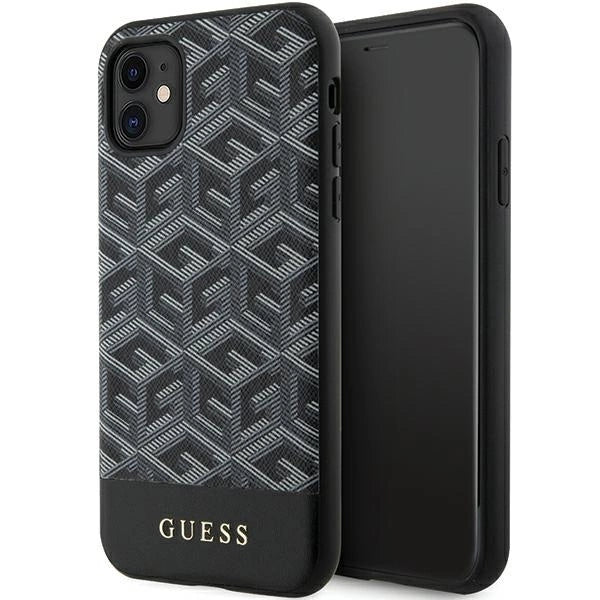 Guess GUHMN61HGCFSEK iPhone 11 / Xr 6.1" black/black hardcase GCube Stripes MagSafe_0