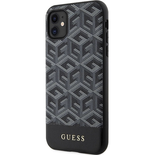 Guess GUHMN61HGCFSEK iPhone 11 / Xr 6.1" black/black hardcase GCube Stripes MagSafe_1