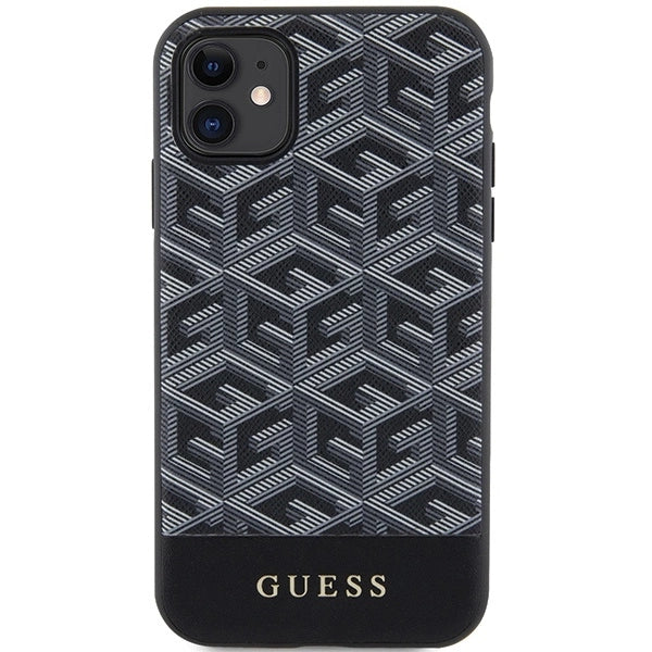 Guess GUHMN61HGCFSEK iPhone 11 / Xr 6.1" black/black hardcase GCube Stripes MagSafe_2
