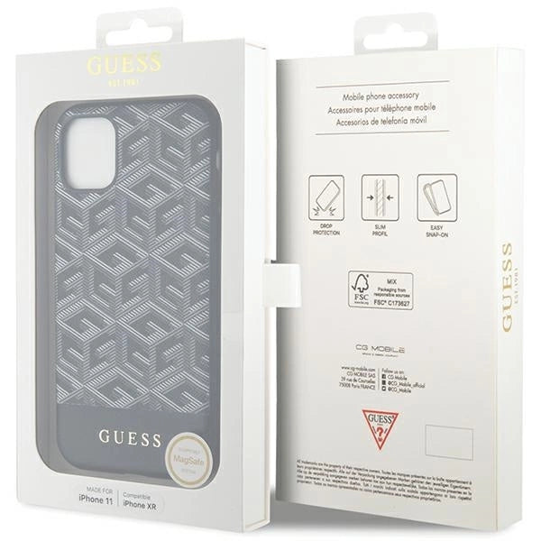 Guess GUHMN61HGCFSEK iPhone 11 / Xr 6.1" black/black hardcase GCube Stripes MagSafe_7
