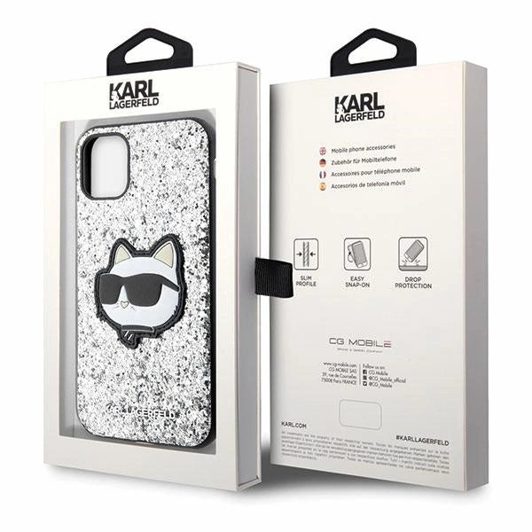 Karl Lagerfeld KLHCN61G2CPS iPhone 11 / Xr 6.1" silver/silver hardcase Glitter Choupette Patch_7