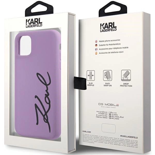 Karl Lagerfeld KLHCN61SKSVGU iPhone 11 / Xr 6.1" purple/purple hardcase Silicone Signature_7