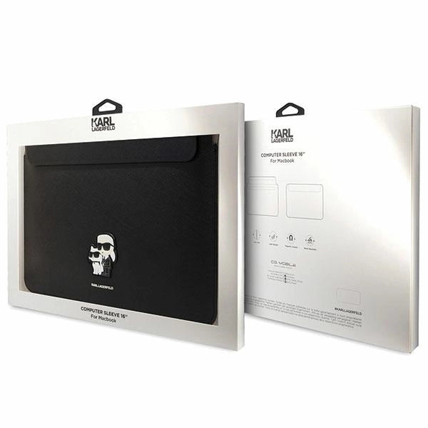 Karl Lagerfeld Saffiano Karl&Choupette case for a 16" laptop - black_3