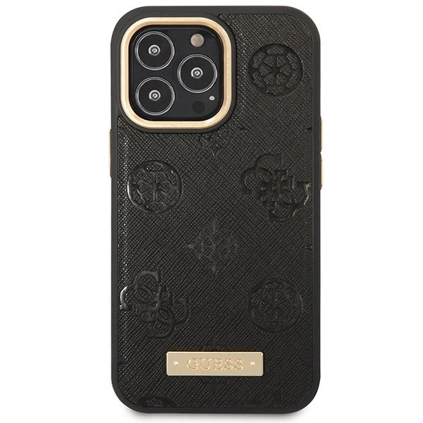 Guess GUHMP14LSAPSTK iPhone 14 Pro 6.1" black/black hardcase Peony Logo Plate MagSafe_2