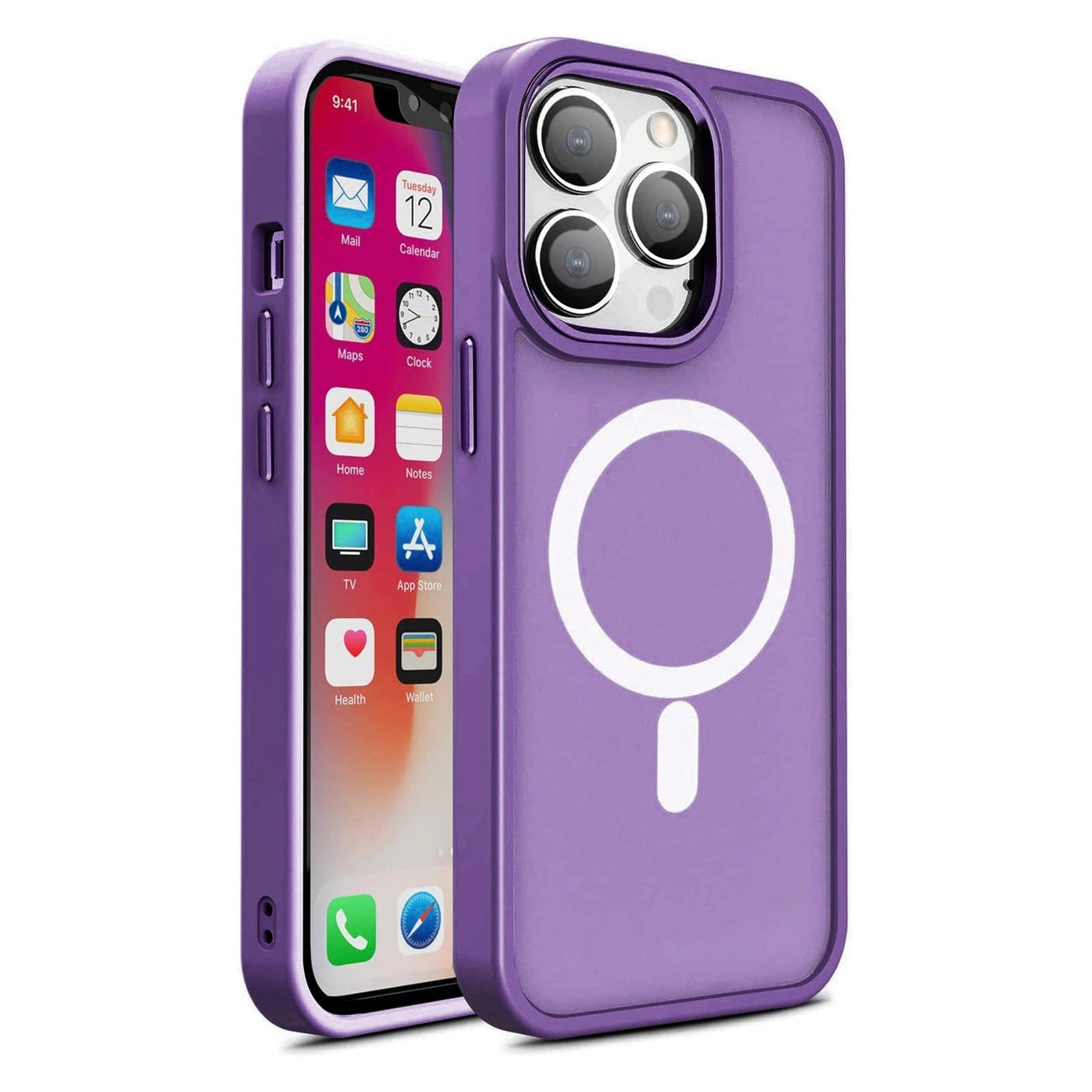 Magnetic Color Matte Case for iPhone 15 Plus - purple_0