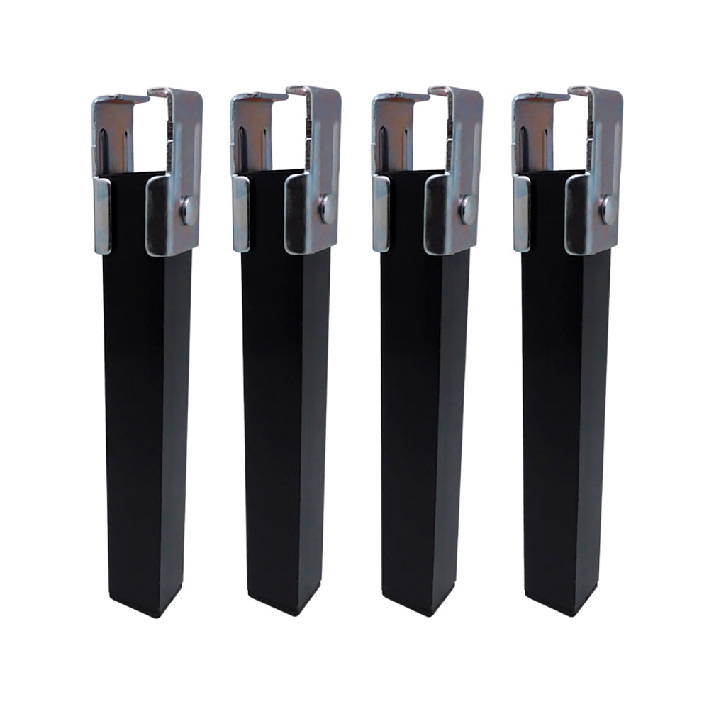 Conjunto de 4 pernas base pt25 30x30x255mm sem roda, preto 96400 micel_0
