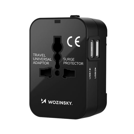 Wozinsky WUTWC travel adapter universal 24W EU / US / AUS / UK / 2x USB-A - black_0