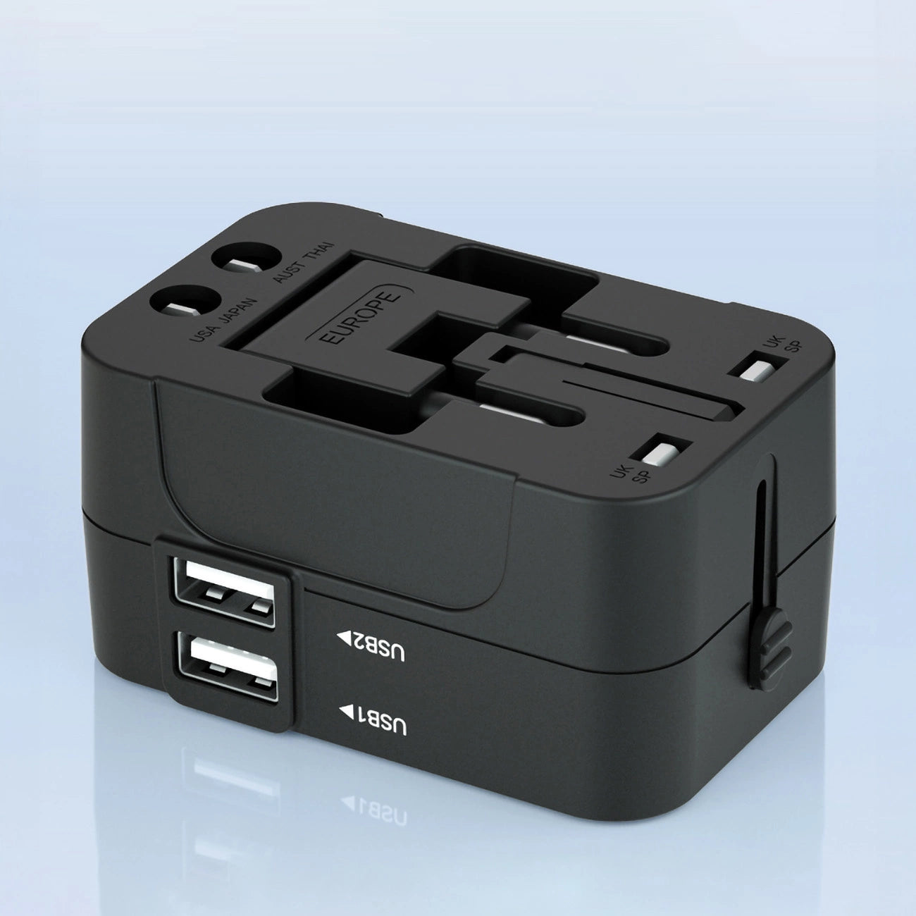 Wozinsky WUTWC travel adapter universal 24W EU / US / AUS / UK / 2x USB-A - black_10