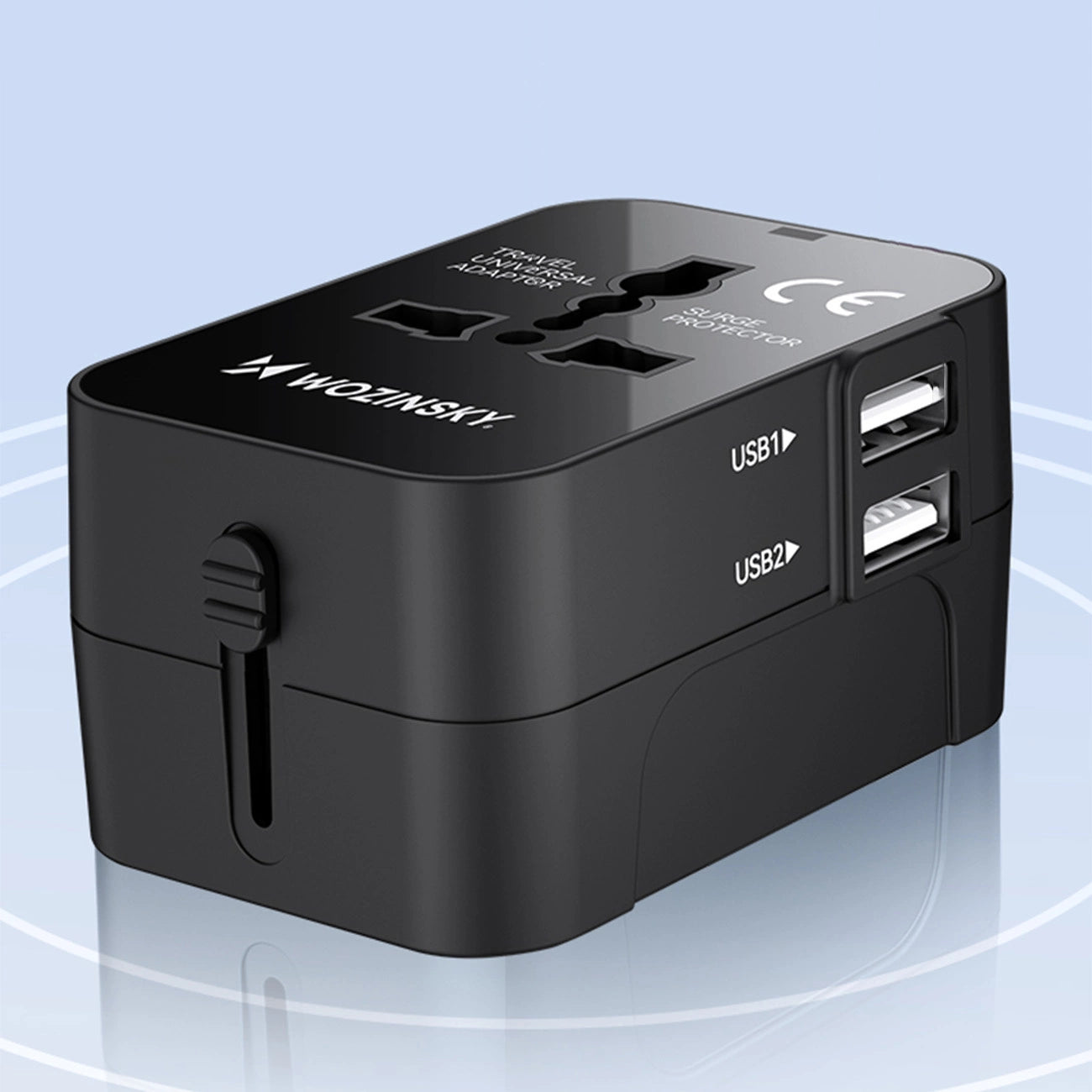 Wozinsky WUTWC travel adapter universal 24W EU / US / AUS / UK / 2x USB-A - black_13