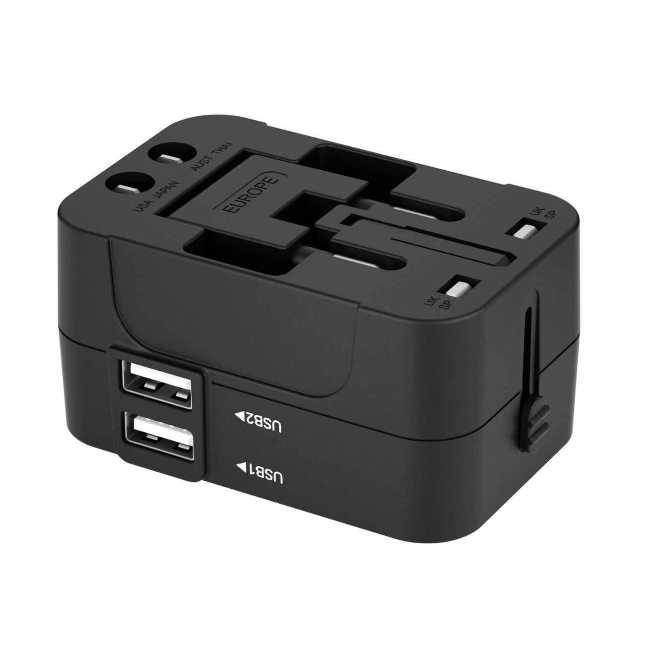 Wozinsky WUTWC travel adapter universal 24W EU / US / AUS / UK / 2x USB-A - black_3