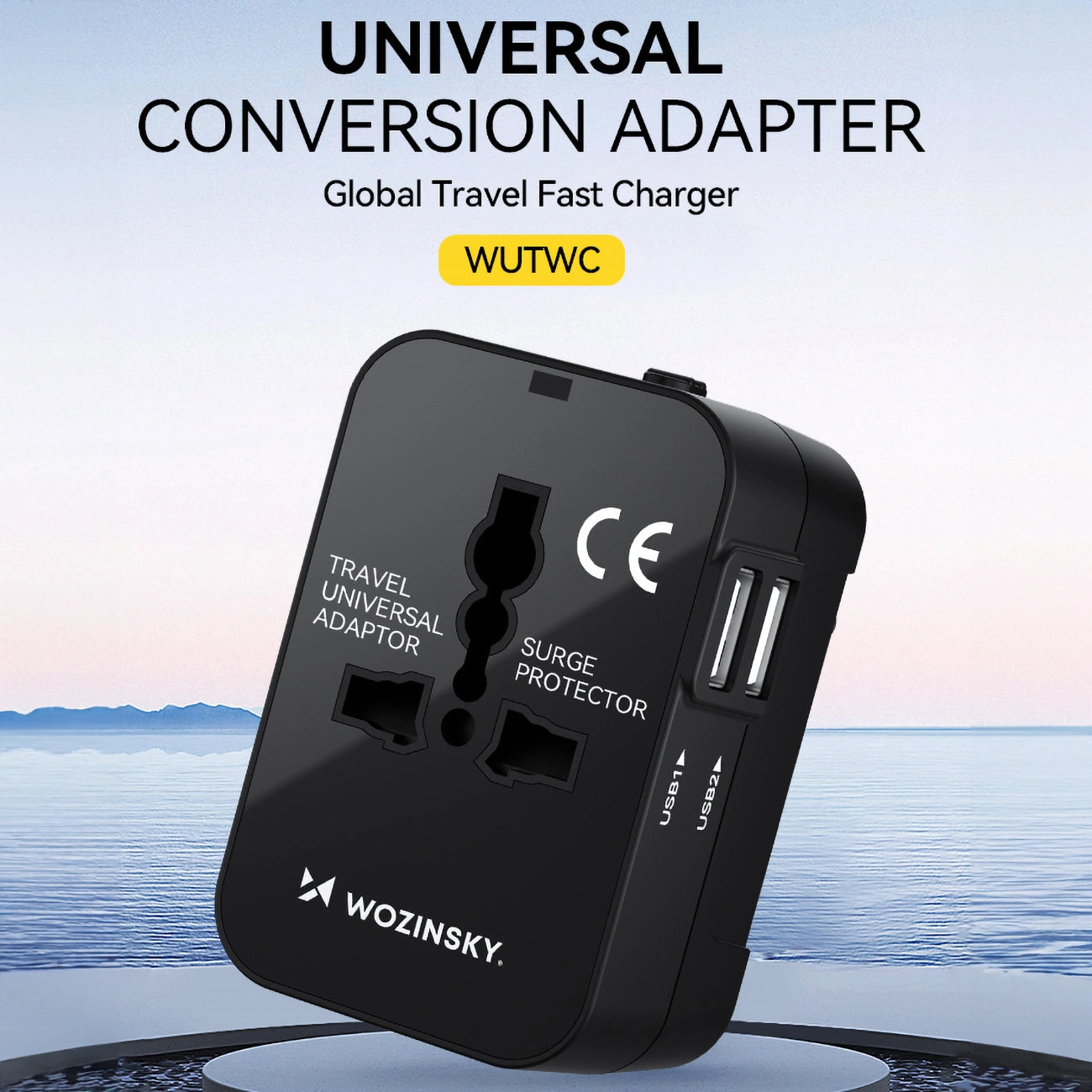 Wozinsky WUTWC travel adapter universal 24W EU / US / AUS / UK / 2x USB-A - black_5