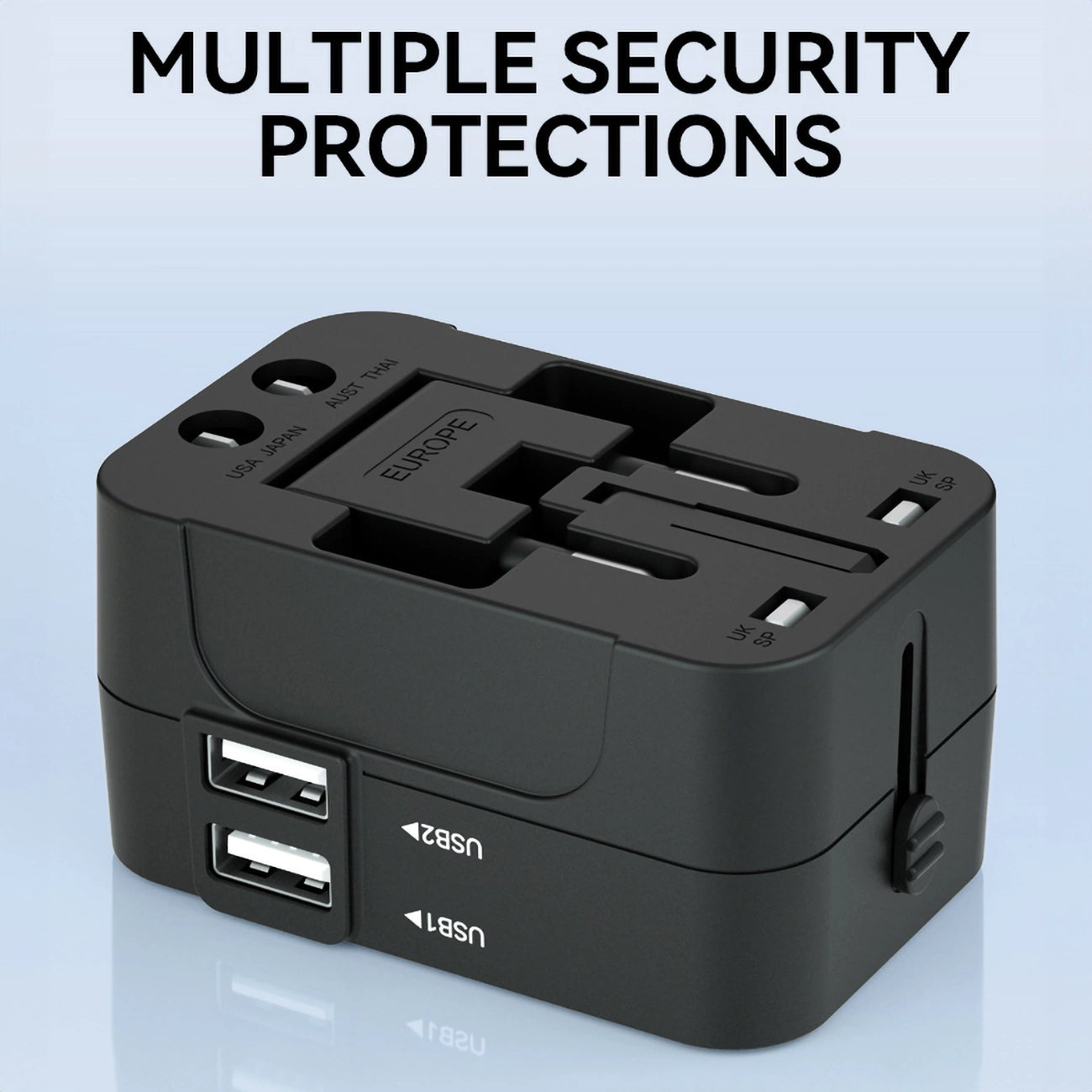 Wozinsky WUTWC travel adapter universal 24W EU / US / AUS / UK / 2x USB-A - black_6