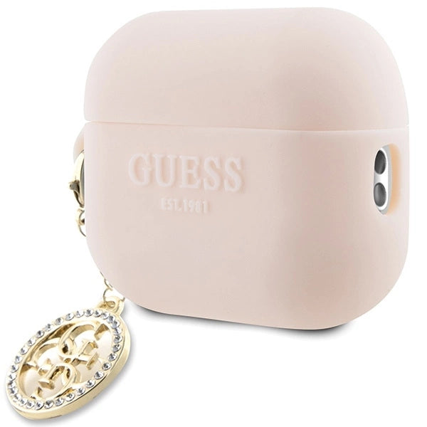 Guess GUAP23DSLGHDP AirPods Pro 2 cover pink/pink 3D Rubber 4G Diamond Charm_2