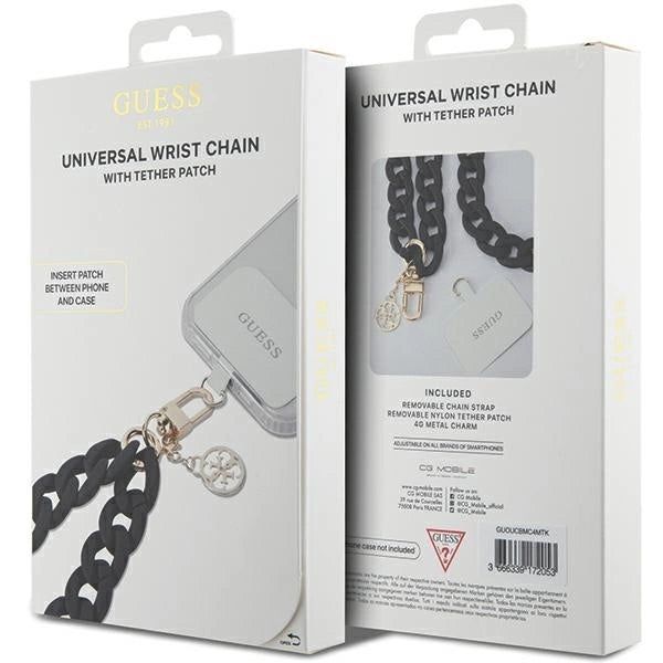 Guess GUOUCBMC4MK Universal Big Hand Strap case - black Acrylic 4G Charm_1