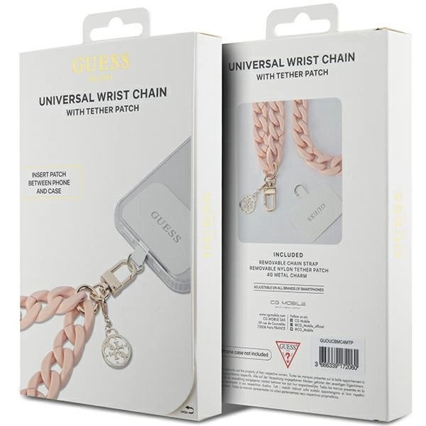 Guess GUOUCBMC4MP Universal Big Hand Strap case - pink Acrylic 4G Charm_1