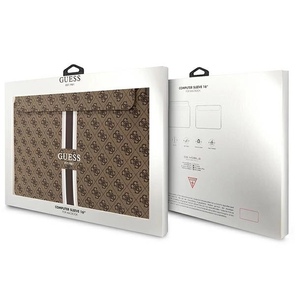Guess 4G Printed Stripes cover for a 16" laptop - brown_3