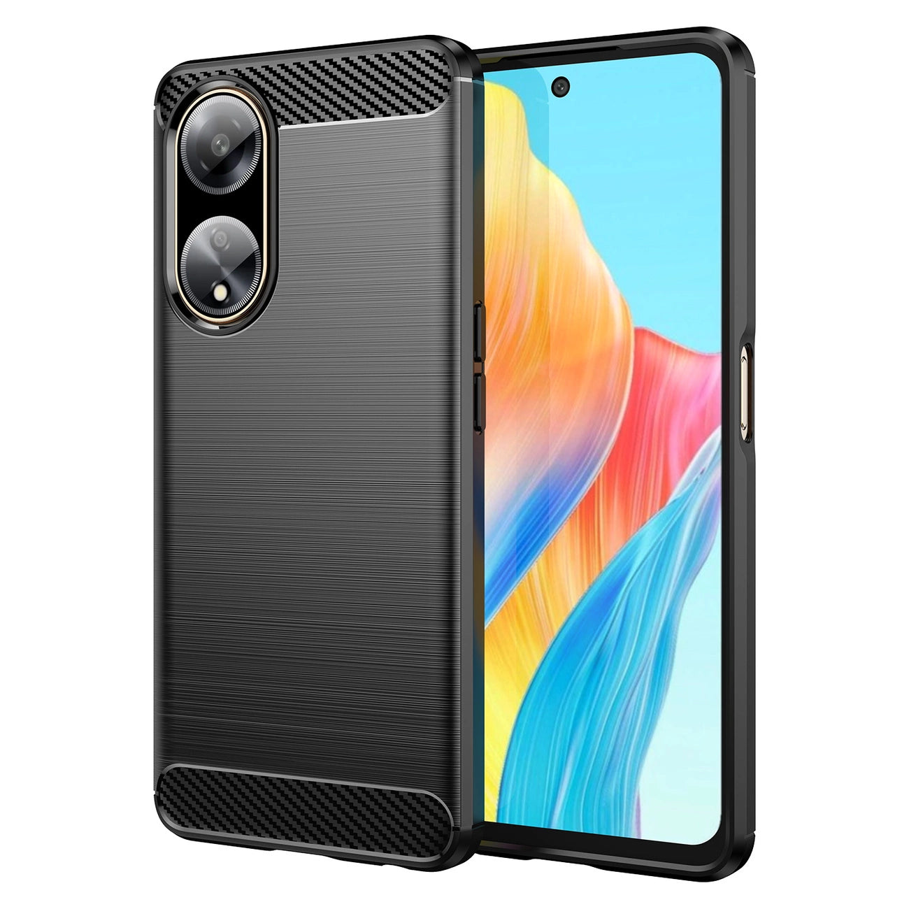 Flexible carbon pattern case for Oppo A98 5G Carbon Case - black_0