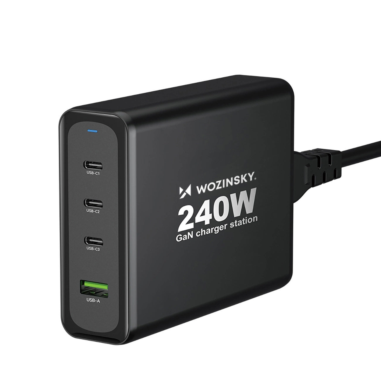 GaN Wozinsky WGCSB 240W USB-A / 3 x USB-C Wall Charger - Black_0