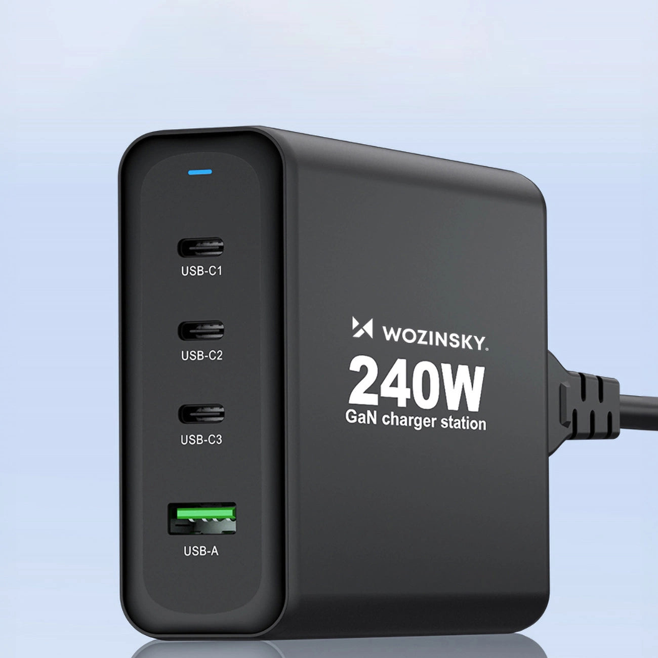 GaN Wozinsky WGCSB 240W USB-A / 3 x USB-C Wall Charger - Black_11