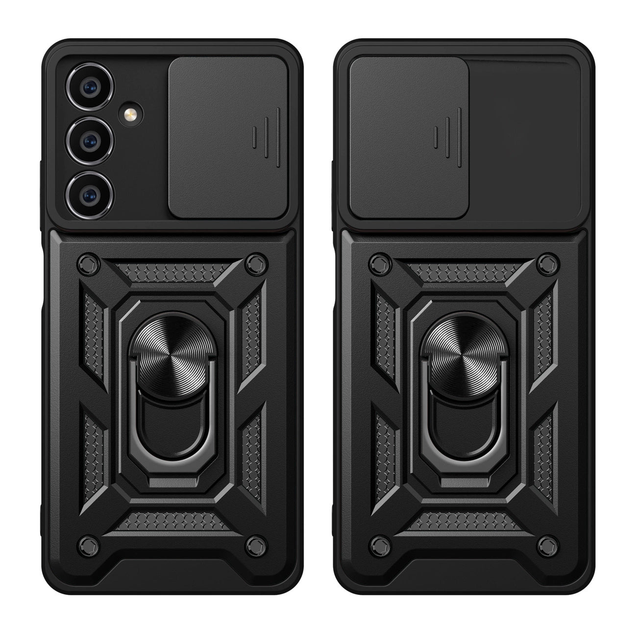 Hybrid Armor Camshield case for Samsung M54 with camera cover - black_1