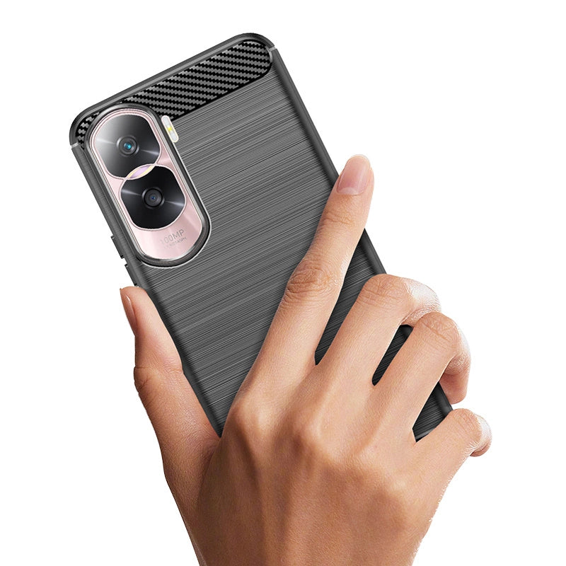 Carbon Case silicone case for Honor 90 Lite - black_4