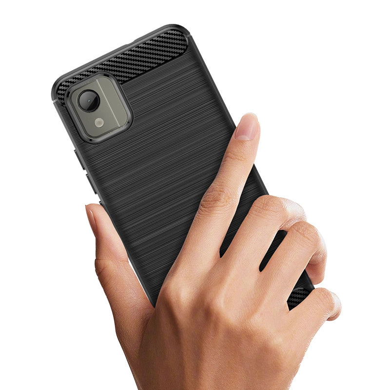Carbon Case silicone case for Nokia C110 - black_4