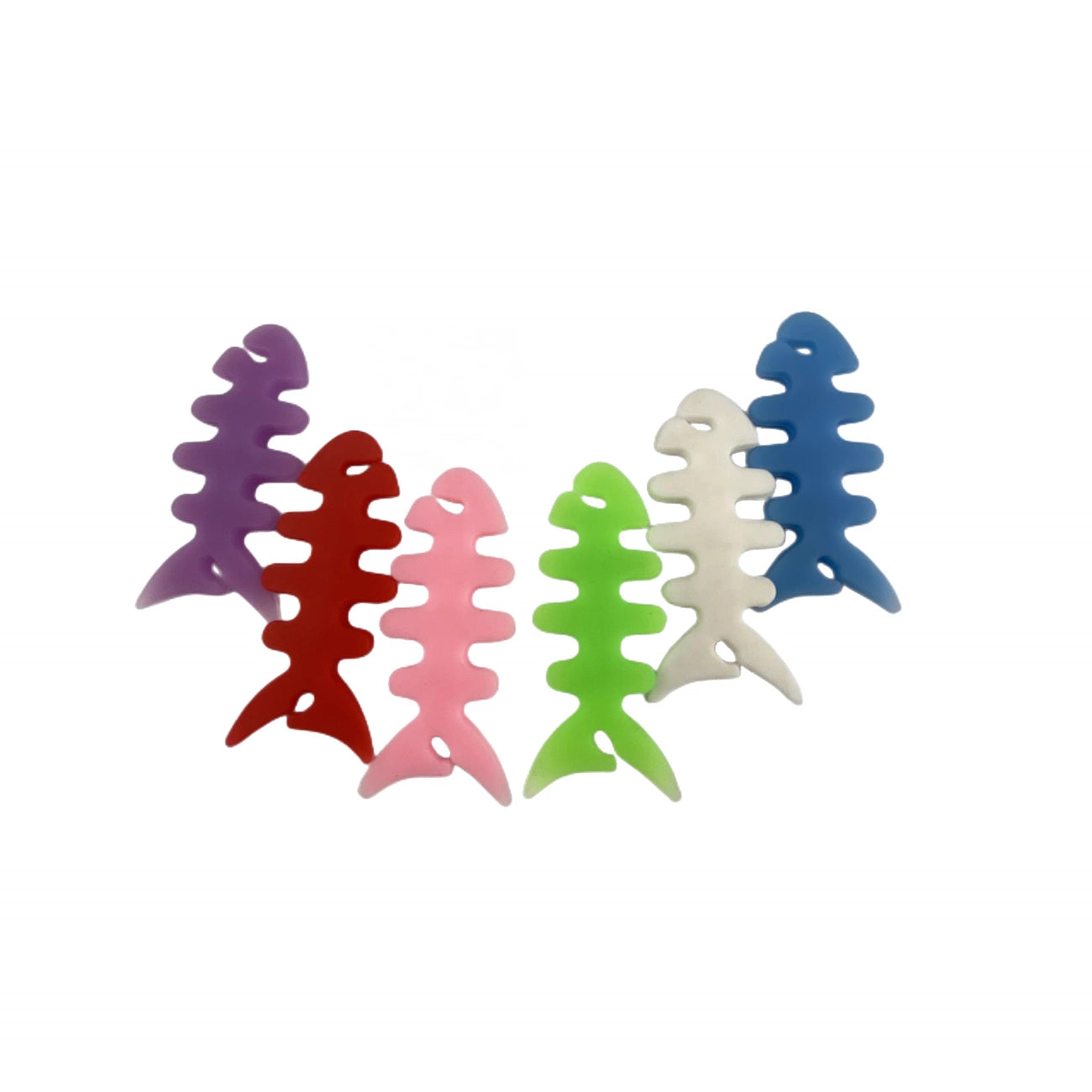 Fish-shaped headphone cable wrap - white_2