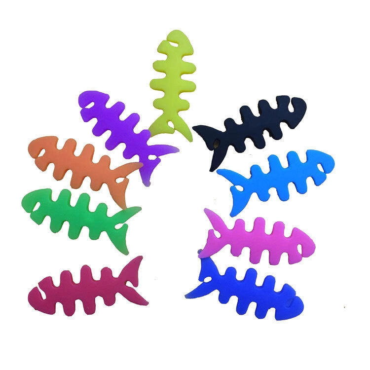 Fish-shaped headphone cable wrap - black_2
