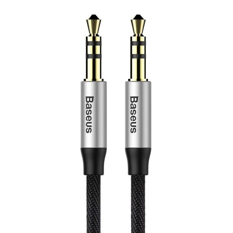 Baseus Yiven Audio Cable mini jack 3,5mm AUX, 1m (Black+Silver)_0