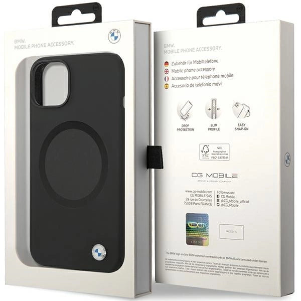 BMW BMHMP14SSILBK2 case for iPhone 14 - black Signature Liquid Silicone MagSafe_7