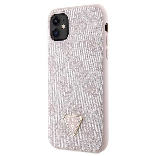 Guess GUHCN61P4TDSCPP Case for iPhone 11 / Xr - Pink Crossbody 4G Metal Logo_1