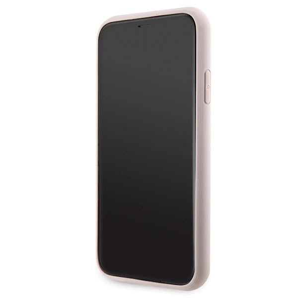 Guess GUHCN61P4TDSCPP Case for iPhone 11 / Xr - Pink Crossbody 4G Metal Logo_4