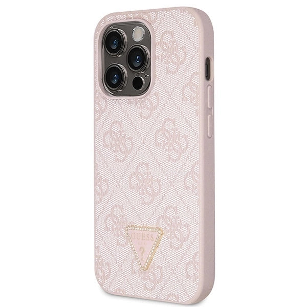 Guess GUHCP14LP4TDSCPP case for iPhone 14 Pro - pink Crossbody 4G Metal Logo_1