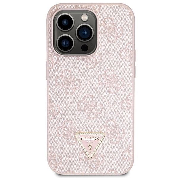 Guess GUHCP14LP4TDSCPP case for iPhone 14 Pro - pink Crossbody 4G Metal Logo_2