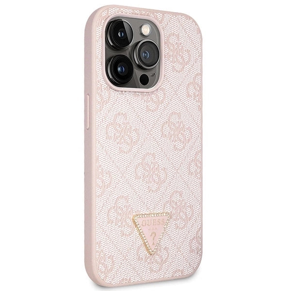 Guess GUHCP14LP4TDSCPP case for iPhone 14 Pro - pink Crossbody 4G Metal Logo_3