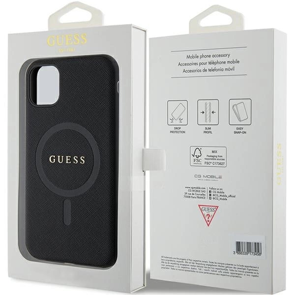 Guess GUHMN61PSAHMCK case for iPhone 11 / Xr - black Saffiano MagSafe_7