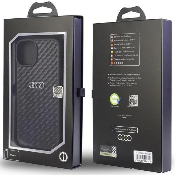 Audi Carbon Fiber iPhone 12/12 Pro 6.1" black/black hardcase AU-TPUPCIP12P-R8/D2-BK_5